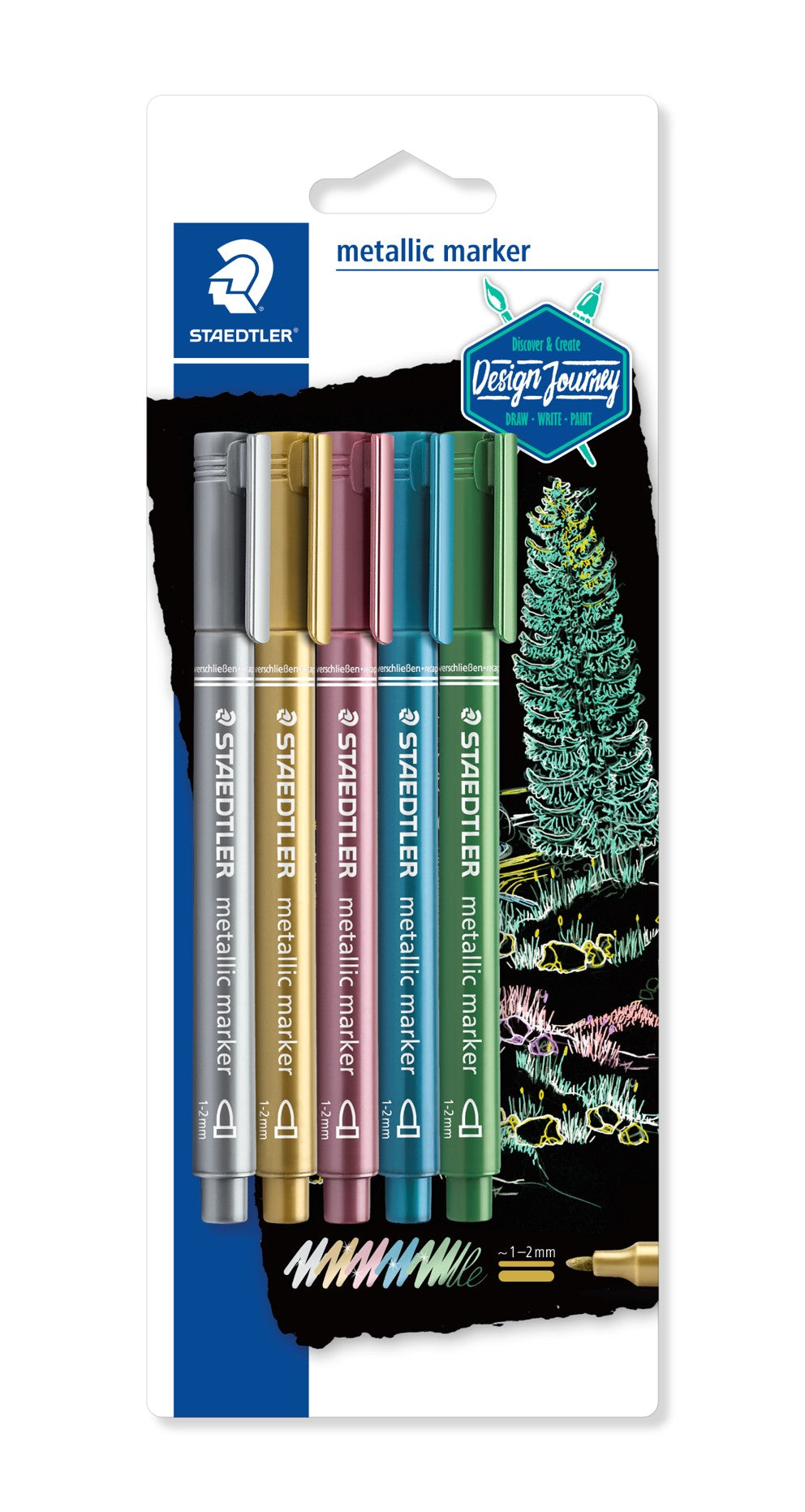 Staedtler Marker Metallic Assorted Colours PK5 (Each)