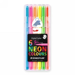 Staedtler Pen Triplus Color FIBRE-TIP Assorted Neon WLT6 (Each)
