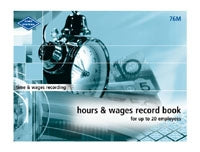Zions Wage Book 76L Hours & Wages Lge (Each)