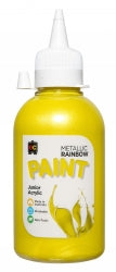 Paint 250ML Metallic Rainbow Junior Acrylic Yellow (Each)