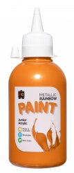 Paint 250ML Metallic Rainbow Junior Acrylic Orange (Each)