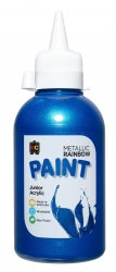 Paint 250ML Metallic Rainbow Junior Acrylic Blue (Each)