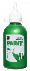 Paint 250ML Metallic Rainbow Junior Acrylic Green (Each)