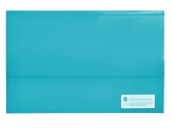 Marbig Document Wallet Foolscap Polypick Translucent Marine (Each)