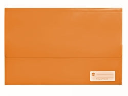 Marbig Document Wallet Foolscap Polypick Translucent Orange (Each)