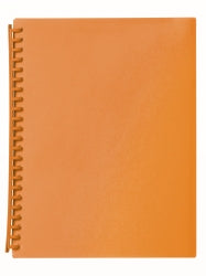 Marbig Display Book A4 20 Pocket Refillable Translucent Orange (Each)