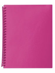 Marbig Display Book A4 20 Pocket Refillable Translucent Pink (Each)