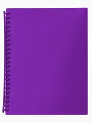 Marbig Display Book A4 20 Pocket Refillable Translucent Purple (Each)
