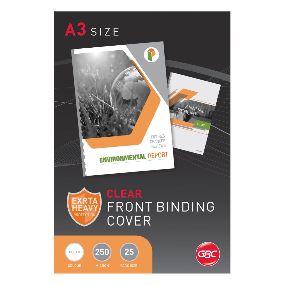 Bic Binding Cover Ibico A3 250 Micron Clear PK25 (Each)