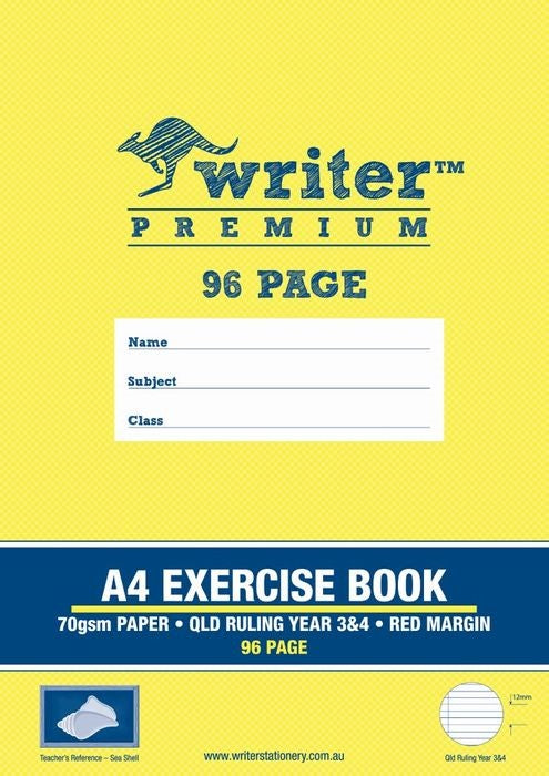 Writer Exercise Book Premium A4 Year 3/4 Sea Shell 96-page (Pack 10)