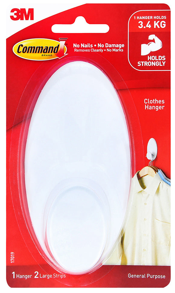 Command Hook 17019ES Clothes Hanger White (Each)