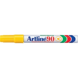 Artline Marker 90 Permanent 5mm Chisel Nib Yellow (Box 12)