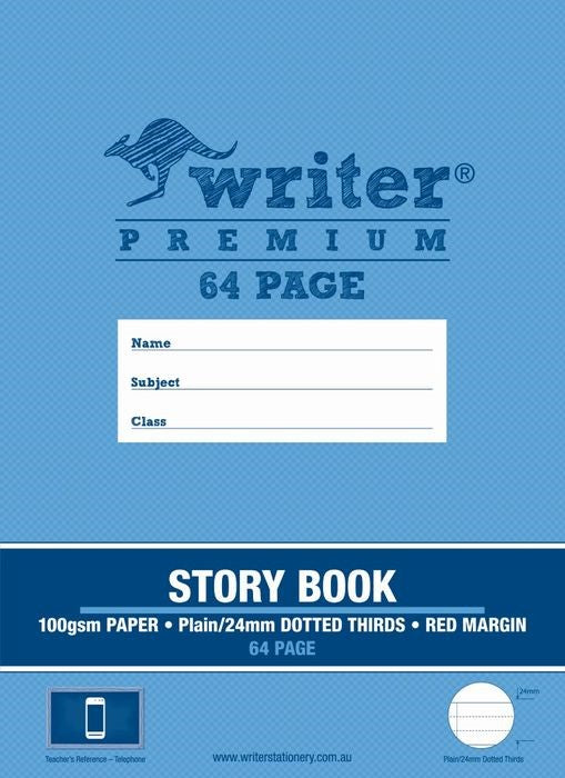 Writer Story Book Premium 1/2 Plain 1/2 24mm Dot 1/3+MARGIN 64-page Telephone (Each)