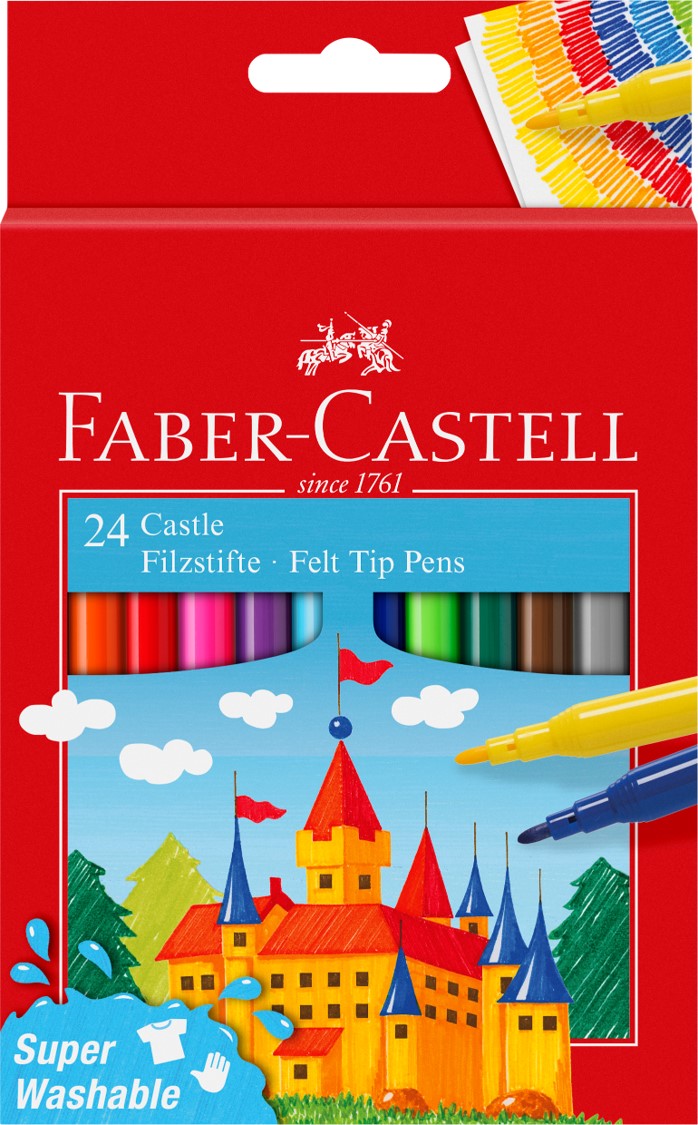 Faber-Castell Marker Super Washable Assortedd WLT24 (Each)