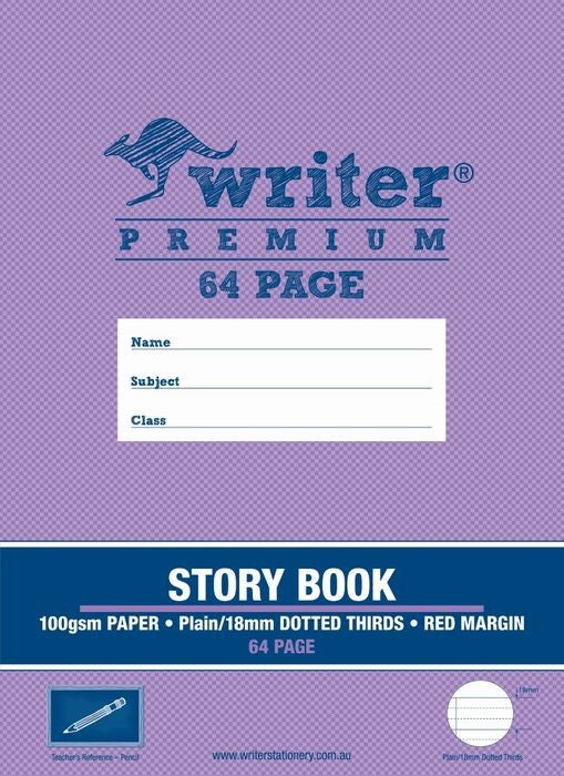 Writer Story Book PREMIUM1/2 Plain 1/2 18mm Dotted Third Ruled 64-page Pencil (Each)