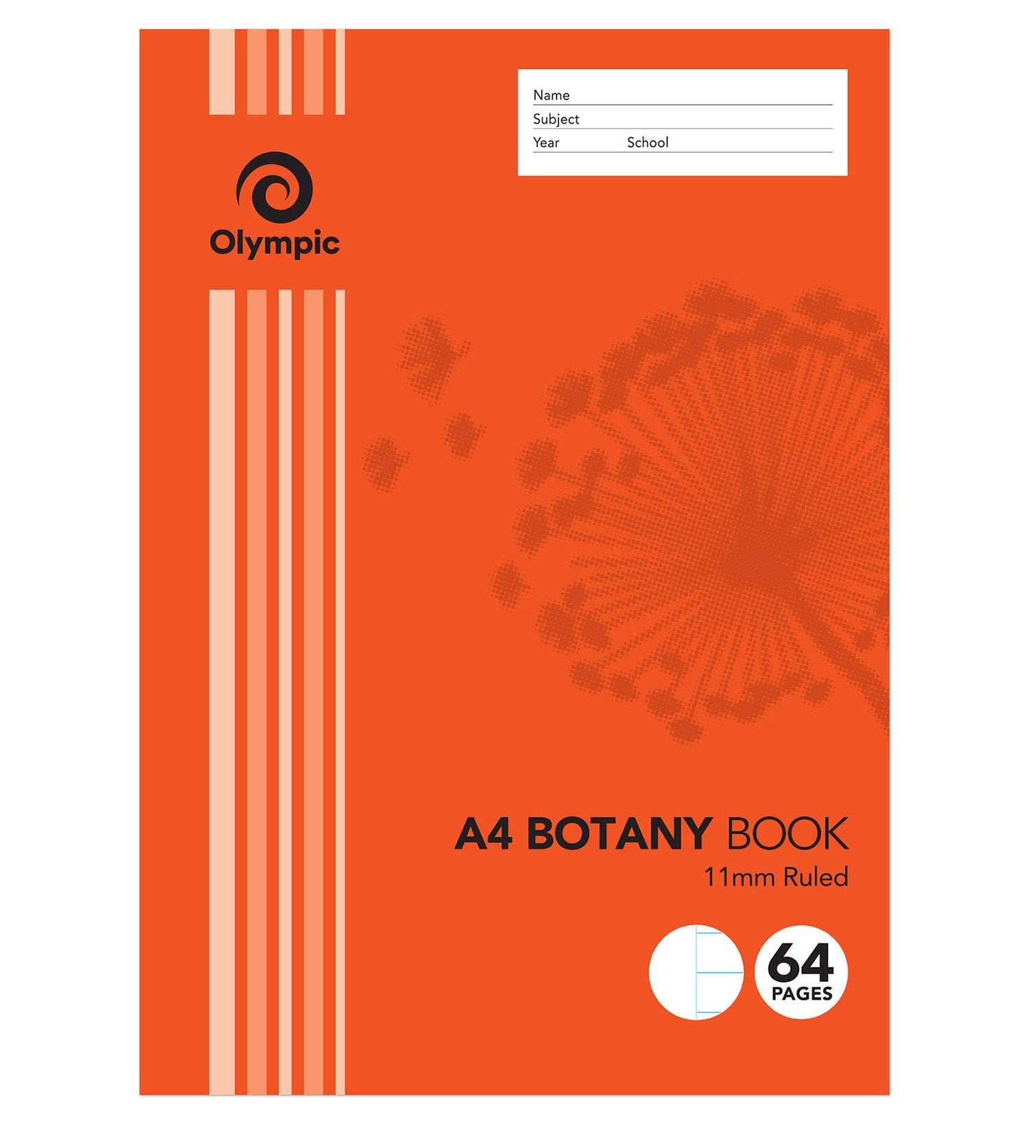 Olympic Botany Book A4 11mm Ruled 64-page (Pack 20)