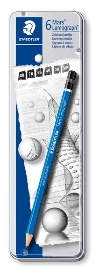 Staedtler Pencils Mars Lumograph Sketching 6 Degrees Tin 6 (Each)
