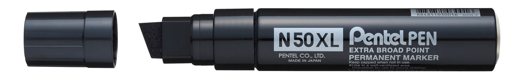 Pentel Marker 10.0-17.0mm Permanent & Waterproof N50xL Black Bx6 (Each)