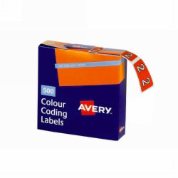 Avery Labels Colour Coding 25x38mm 2 Side Tab Orange PK500 (Each)