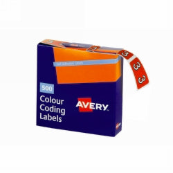 Avery Labels Colour Coding 25x38mm 3 Side Tab Dark Orange PK500 (Each)