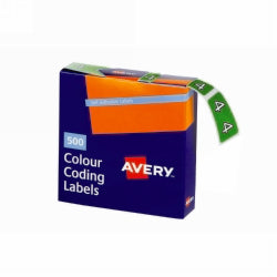 Avery Labels Colour Coding 25x38mm 4 Side Tab Light Green PK500 (Each)