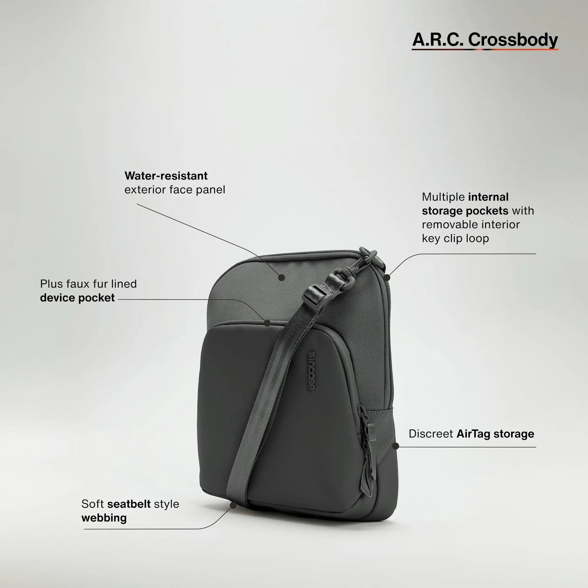 Incase INCO400719-BLK handbag/shoulder bag Recycled polyester Black Boy/Girl Cross body bag