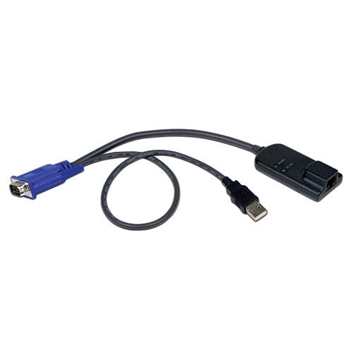 DELL 470-ABDL cable gender changer RJ-45 1 x USB 2.0 - Type A male/ 1 x VGA - HD-15 male Black, Blue