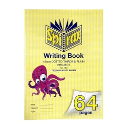 Writing Book Spirax 335x240mm P162 18mm Dotted Thirds Project 64-page (Pack 10)