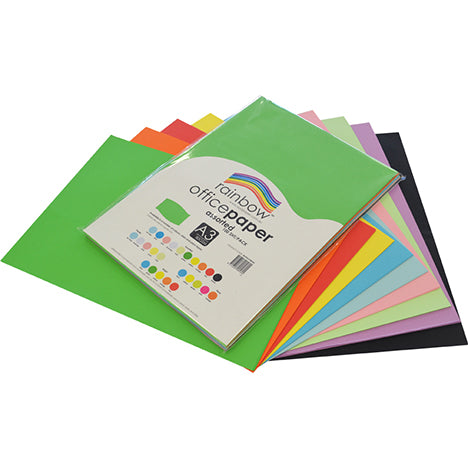 Copy Paper Rainbow A3 80GSM Assorted PK100 (Each)