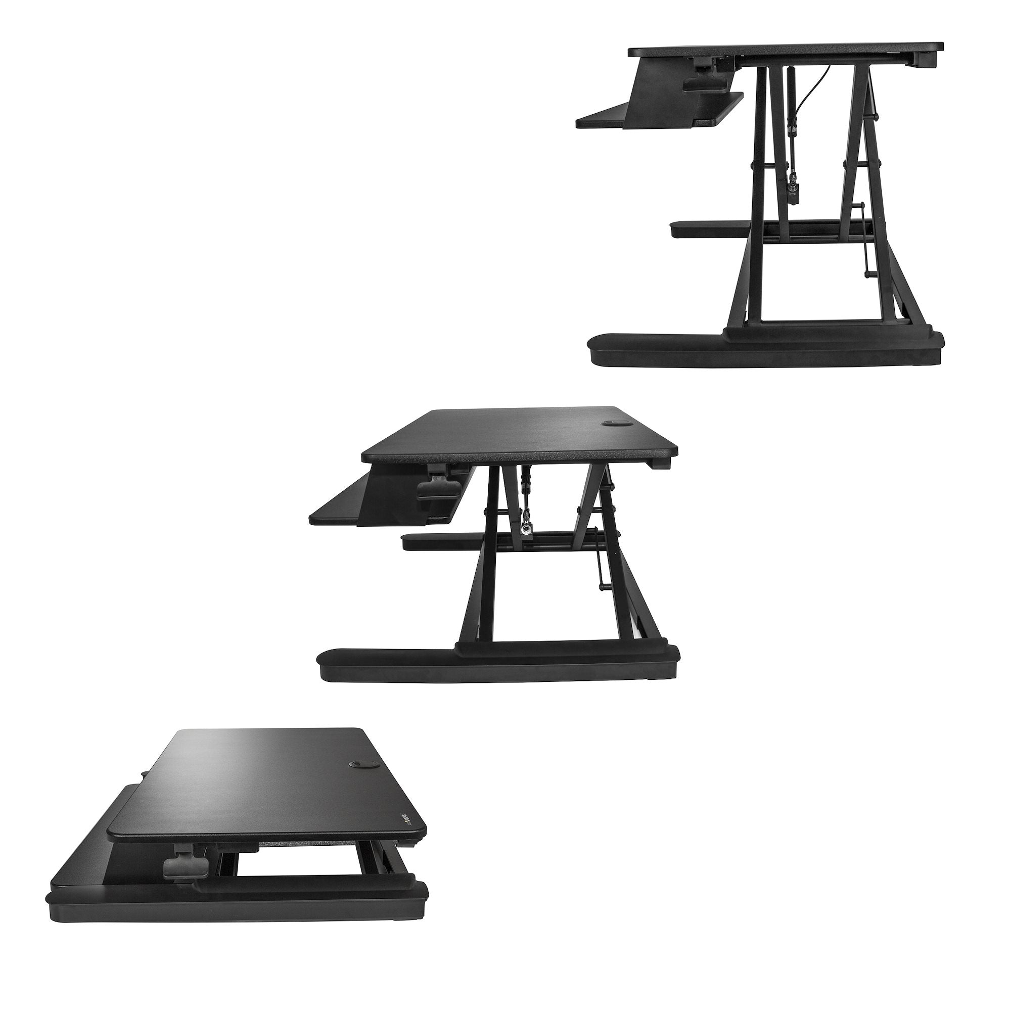 StarTech.com Sit Stand Desk Converter with Keyboard Tray - Large 35Ã¢â‚¬Â x 21" Surface - Height Adjustable Ergonomic Desktop/Tabletop Standing Workstation - Holds 2 Monitors - Pre-Assembled