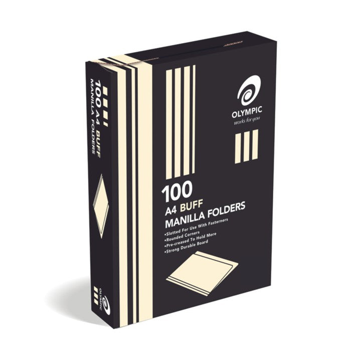 Olympic Manilla Folders A4 Buff Bx100 (Each)
