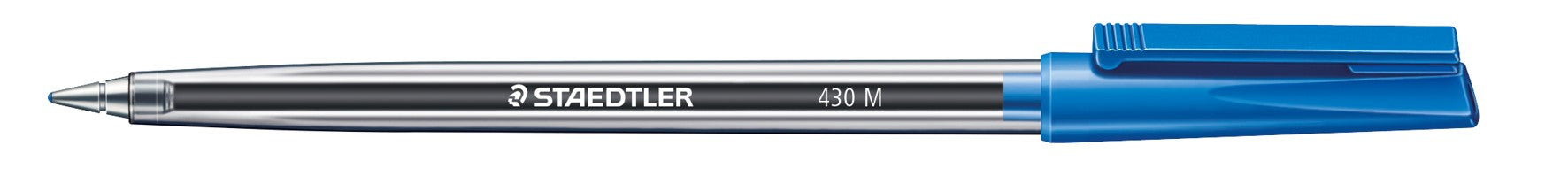 Staedtler Pen Ballpoint Stick 430 Med Blue (Box 10)