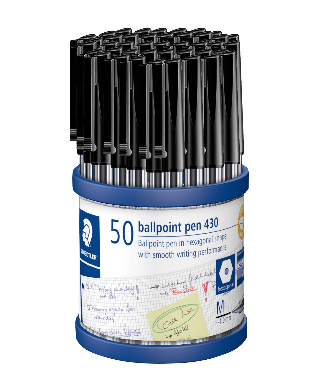 Staedtler Pen Ballpoint Stick 430 Med Black CUP50 (Each)