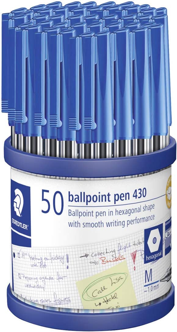 Staedtler Pen Ballpoint Stick 430 Med Blue CUP50 (Each)