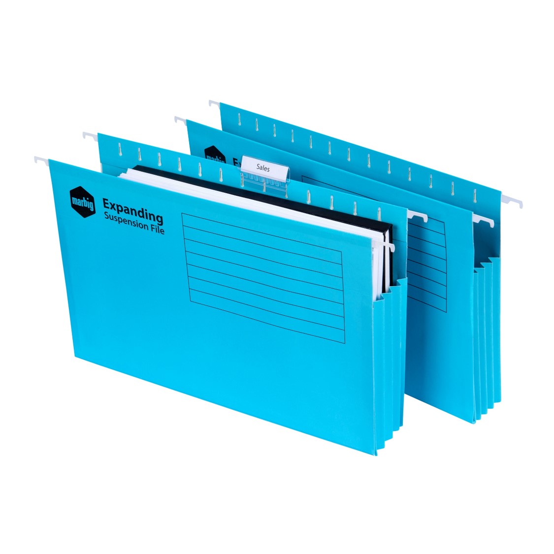 Marbig Suspension File Expanding Gusset Blue PK20
