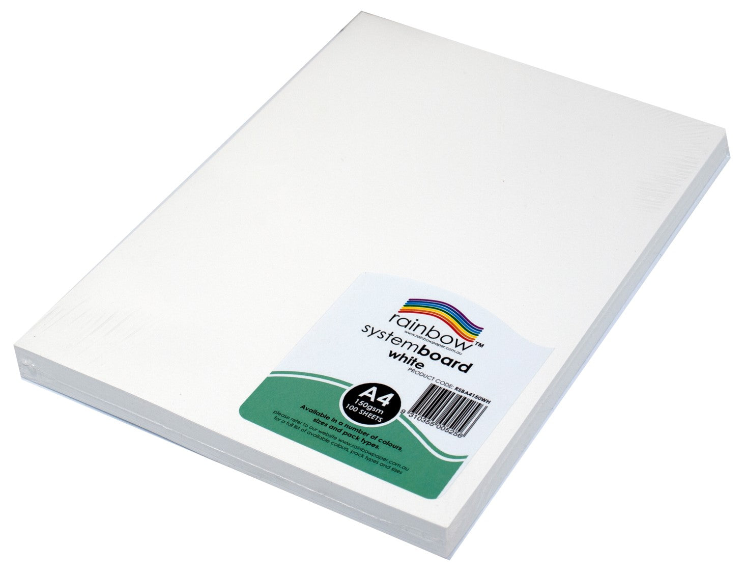 System Board Rainbow A4 150GSM White PK100 (Each)