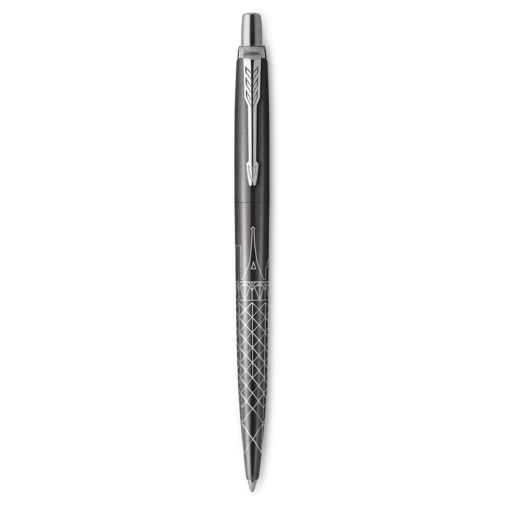 Parker Pen Jotter Global Icon Ballpoint Chrome Colour Trim Paris Grey (Each)