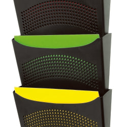 Marbig Wall Pocket Enviro 3 Compartment Black (Each)