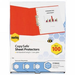 Marbig Sheet Protectors A4 Copysafe Light Weight Bx100 (Each)