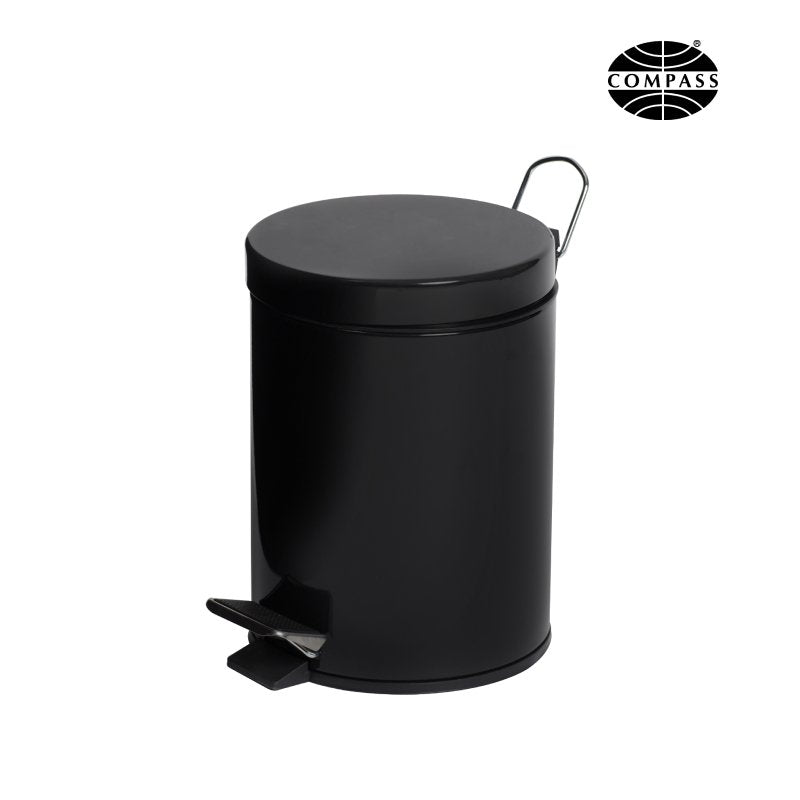 Pedal Bin Compass 5L Powder Coated Black (Each)