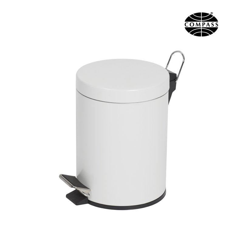 Pedal Bin Compass 5L Powder Coated White (Each)