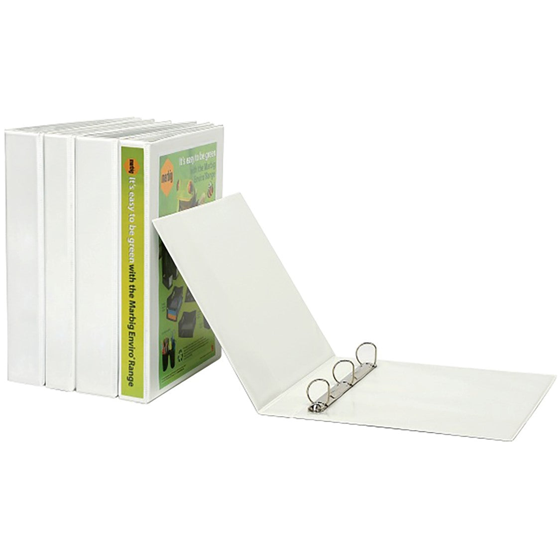 Marbig Binder A4 Clearview 4 D-RING 65mm White (Each)
