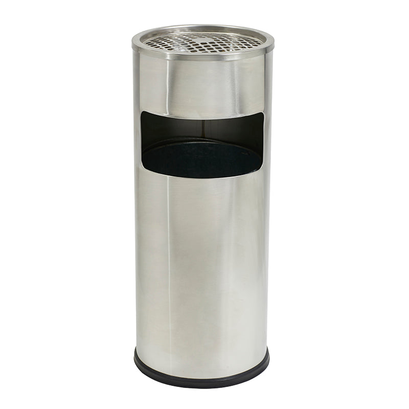 Lobby Bin Compass 10L Stainless Steel With Ashtray (Each)