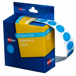 Avery Labels 14mm Dot Dispenser Light Blue Bx1050 (Each)