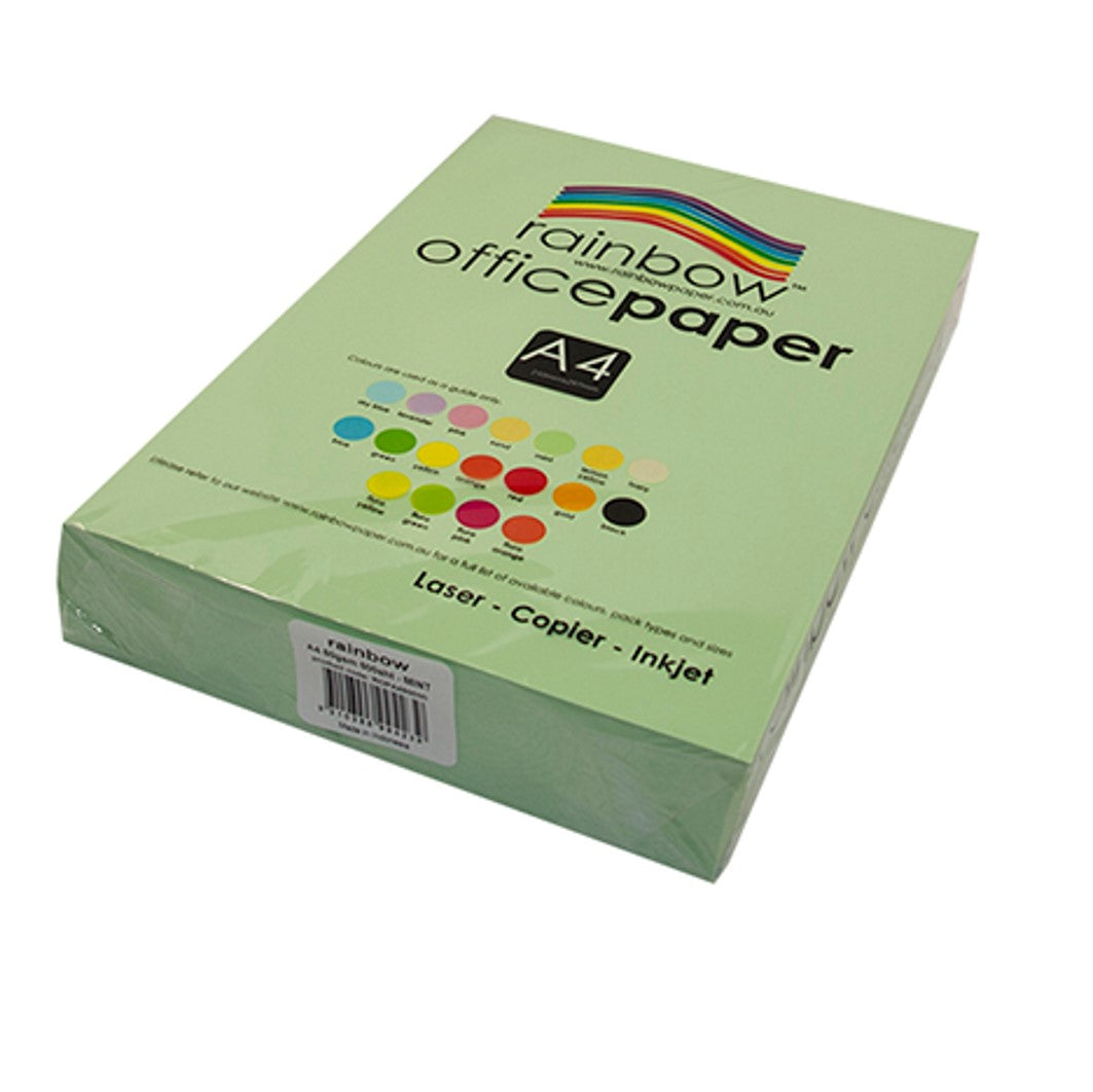 Copy Paper Rainbow A4 80GSM Office Pastel Mint PK500 (Each)