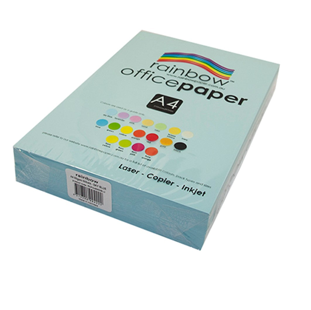 Copy Paper Rainbow A4 80GSM Office Pastel Sky Blue PK500 (Each)