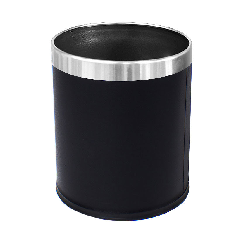Bin Compass 10L Leatherette Round Black (Each)
