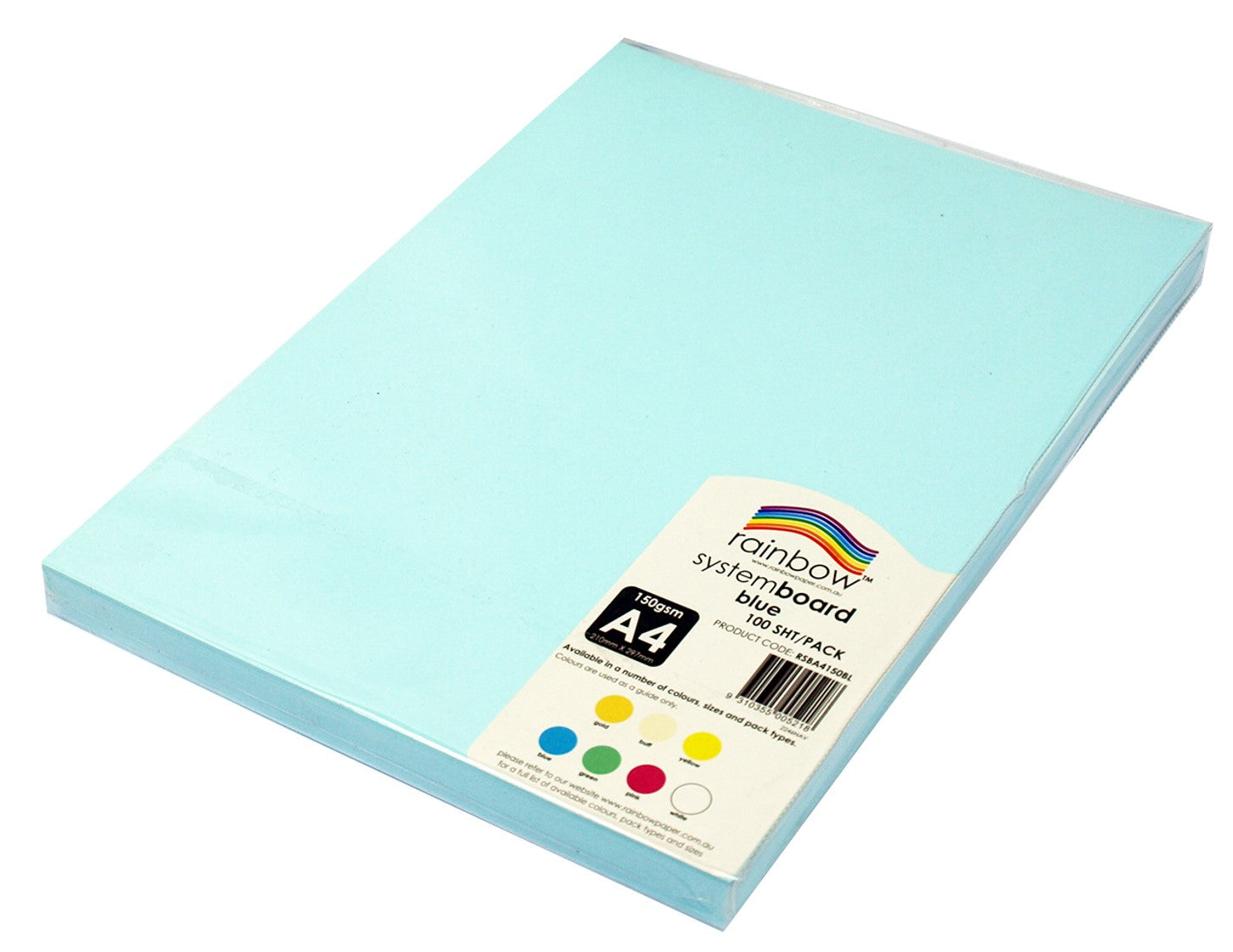 System Board Rainbow A4 150GSM Blue PK100 (Each)