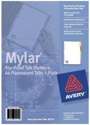Avery Dividers A4 Fluoro 5 Tab 85732