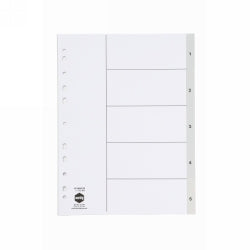 Marbig Dividers A4 PP 1-5 Tab Grey (Each)
